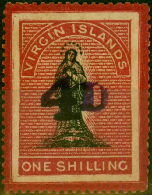 Virgos Îles 1888 4d by 1s black et; pink-carmine SG42 thin mm-variant 12
