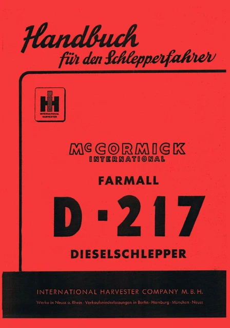 IHC D 217 McCormick Anbauteil82