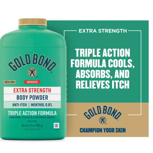 Gold Bond Medicated Extra Strength Body Powder Triple Action Relief 10 Oz 6 Pack