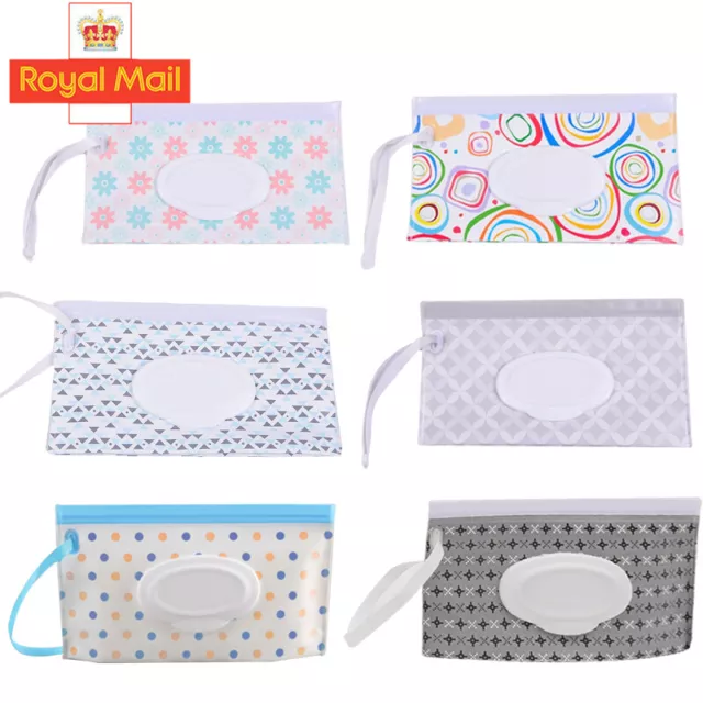 UK Baby Wet Wipe Pouch Wipes Holder Tissue Case Reusable Refillable Wet Wipe Bag