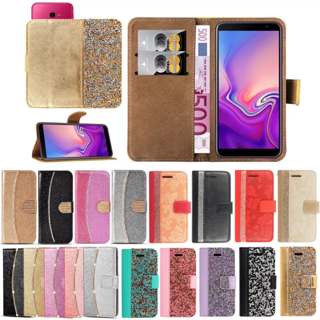 Case For Doro Smart Phone Bling Glitter Leather Flip Wallet Magnetic Stand Cover