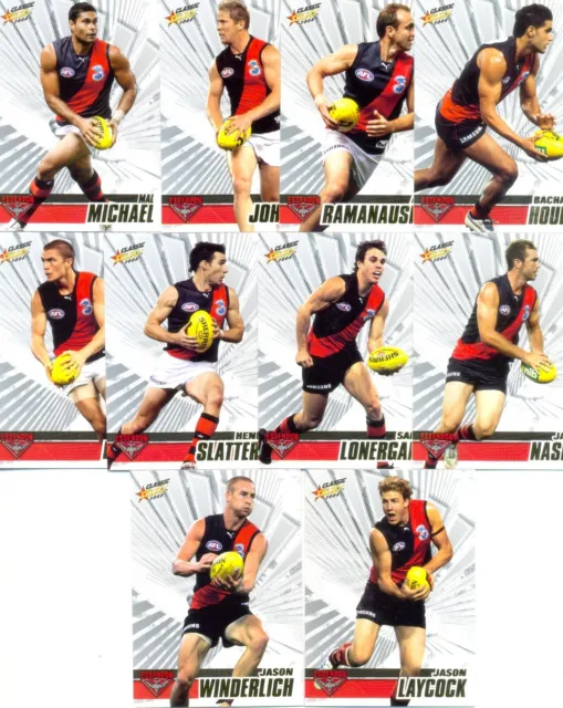2008 AFL Select Classic Series common 10 card team set - Essendon