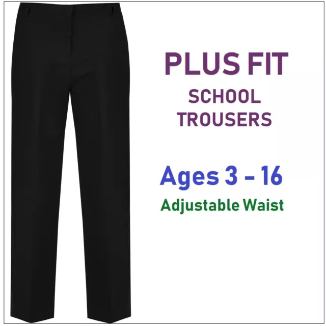 Listers Schoolwear Plus Size Girls School Trousers Slim Black School Uniform