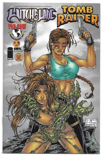 WITCHBLADE / TOMB RAIDER Vol. 1 #1/2 (Jul 2000) ~ LARA CROFT - VARIANT COVER 'B'