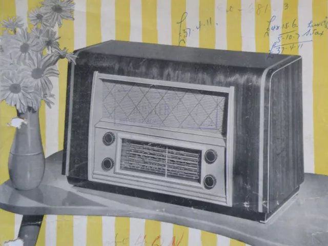 1954-56 Awa Radiola 656Ta+558Tc Valve Tube Radio Receiver Sales&Specs Sheet, Vgc