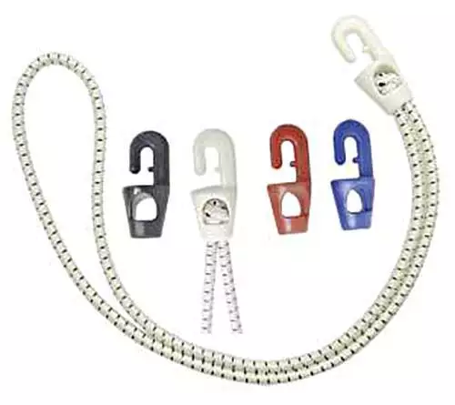 Sail Tie Shock Cord 350mm White Hook X4 pcs