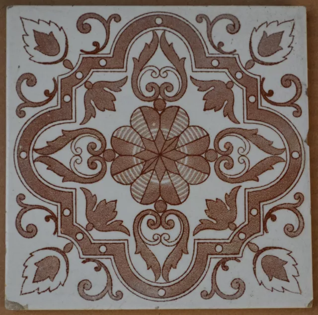 Antique Germany - Transfer Victorian Majolica Tile C1900