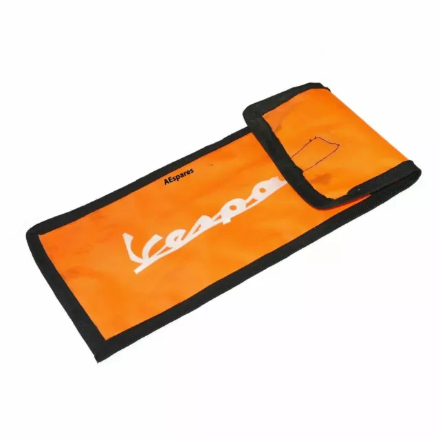 Pour Vespa Résistant Toot Kit Sac Tissé Pochette Logo Avec Rabat Orange Aes