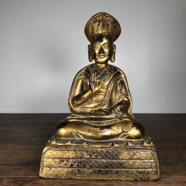 Chinese Exquisite Handmade Buddha Gilt Bronze Statue