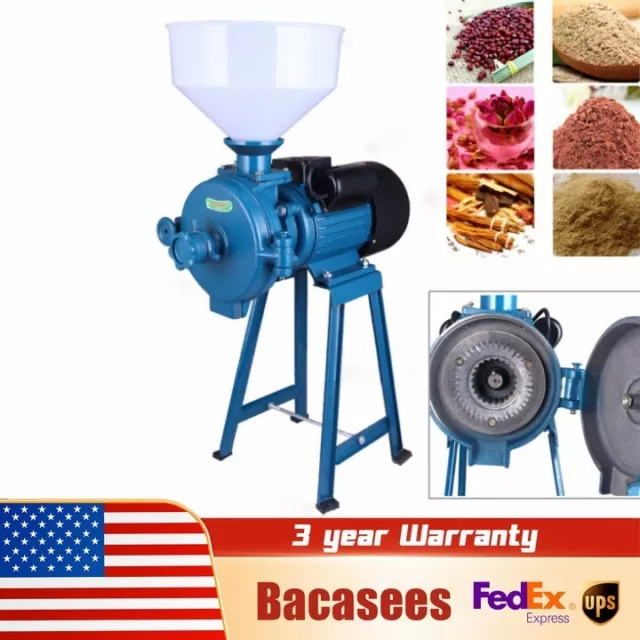 Electric Mill Grinding Molino De Maiz Electrico Corn Grinder Machine + Funnel US