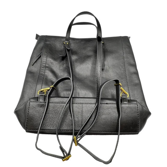 Sac à dos réglable réglable en cuir Fossil Camilla noir ZB7517 3