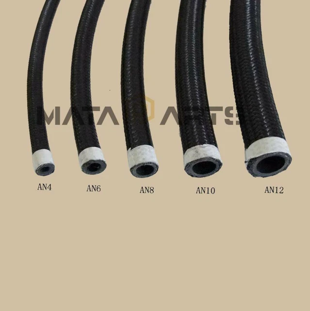 Oil Cooler Nylon Steel Braided Oil Fuel Line Hose Fitting End Adapter AN4-AN12