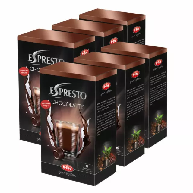 K-Fee Espresto Choco Latte 6er Set, Trinkschokolade, Kakao, 6 x 16 Kapseln