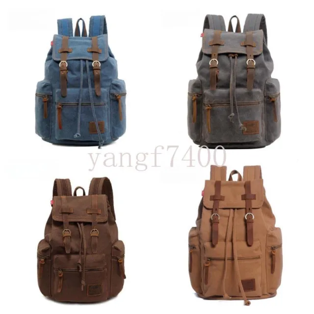 Laptop Bag Large Capacity Hiking Travel Vintage Backpack New Canvas For School
