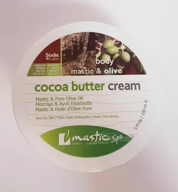 Mastic Spa Cocoa Buttercream Olive Oil. Apply cocoa butter to the body...