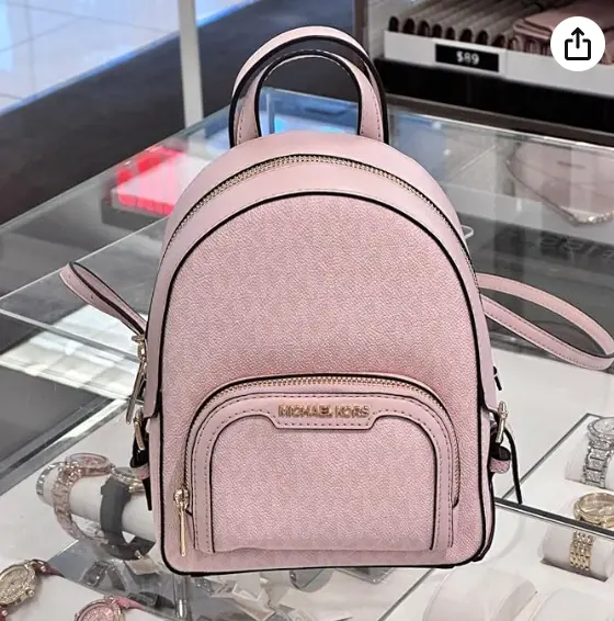 Michael Kors XS Mini Convertible Backpack MK Signature Crossbody (Powder Blush)