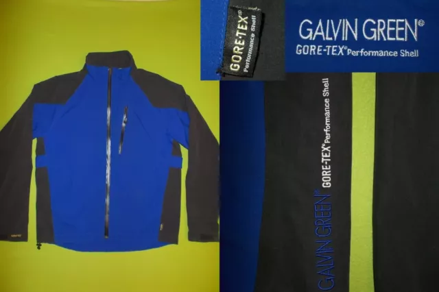 Giacca Antivento GALVIN VERDE GORE-TEX (L) PERFETTA GOLF Waterproofe Blu Nero