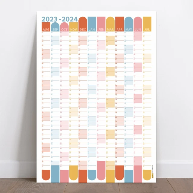 20232024 AUGUST START Academic Wall Calendar, Academic Year Planner