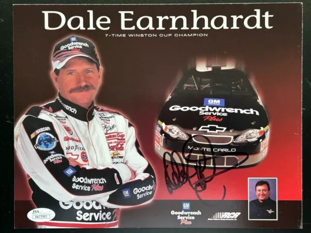 DALE EARNHARDT SR Autographed / Signed 8x10 Card/Photo NASCAR - JSA COA