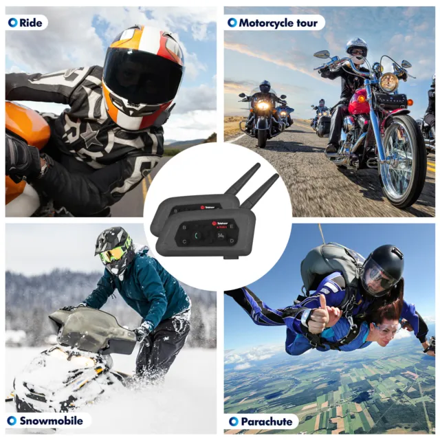 Casco de motocicleta Bluetooth 1500M intercomunicador CSR FM 6 piloto 2022 V6Pro