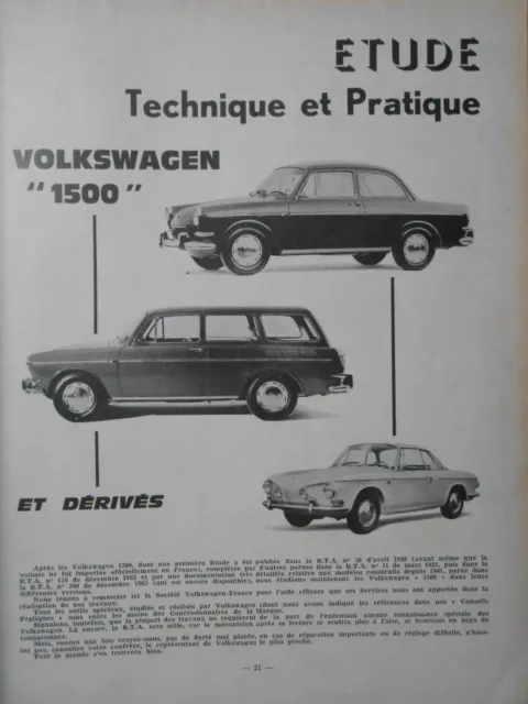 ► Revue Technique - Volkswagen 1500 & Derives + Facel Vega 1959/1960/1961