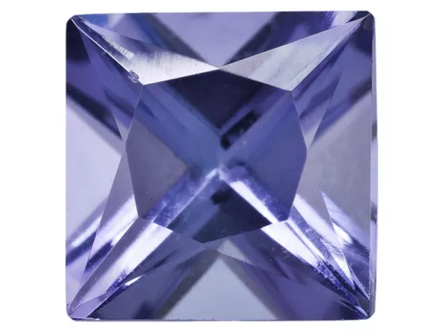 Rare Tanzanite 1,25 cctw carré coupe princesse, bleu foncé-violet 6 mm pierre précieuse lâche