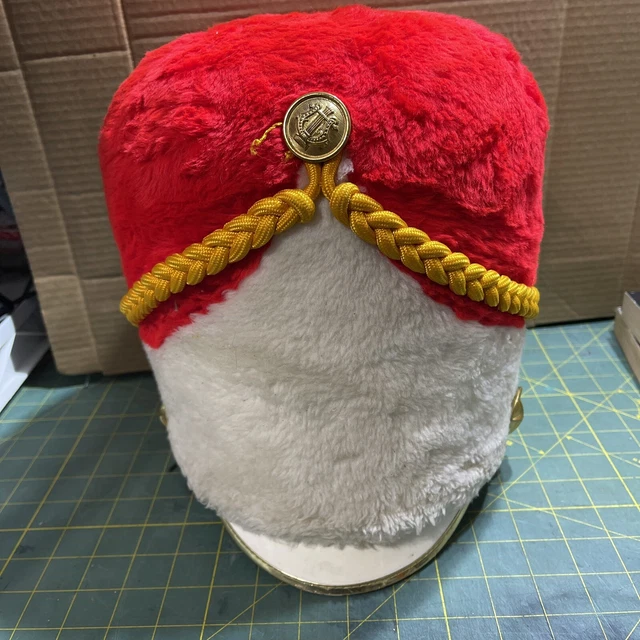 VINTAGE OSTWALD MARCHING Band Uniform Hat Red White Gold With Braid 