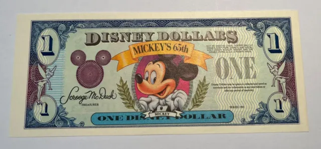 PROOF $1 1993 Mickey Disney Dollars, Uncirculated