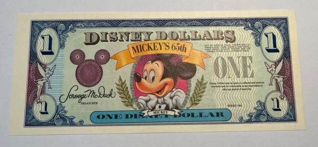 PROOF $1 1993 Mickey Disney Dollars, Uncirculated