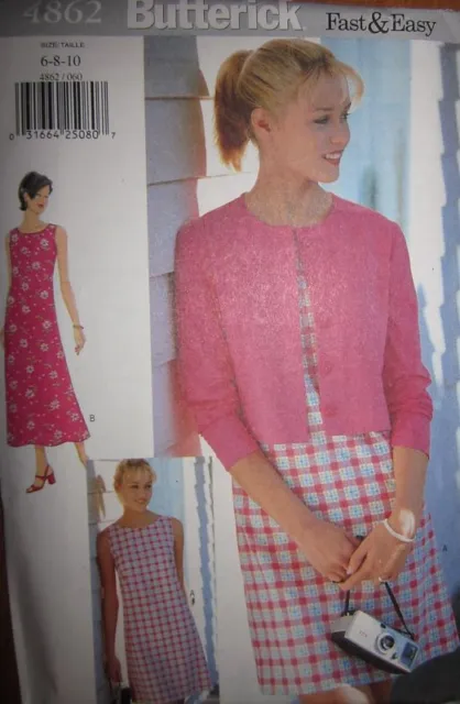 4862 Vintage Butterick SEWING Pattern Misses Jacket Dress Casual Spring UNCUT