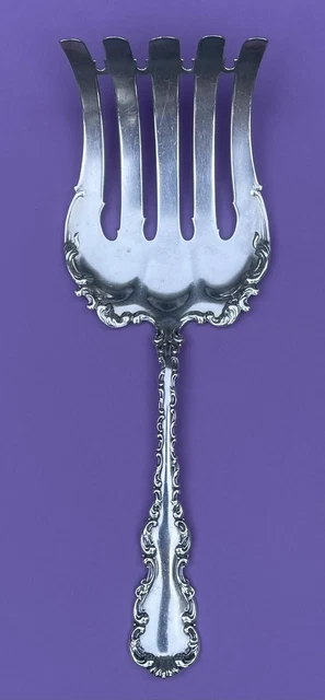 Louis XV by Whiting Gorham Antique Sterling Silver Asparagus Serving Fork 19th C