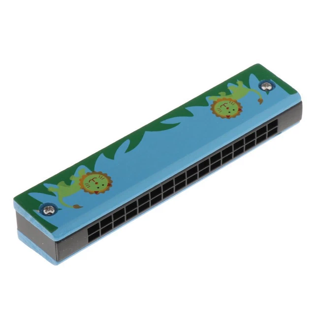 Harmonicas en bois 16 trous Orgue à bouche Early Education Music Toy Lion