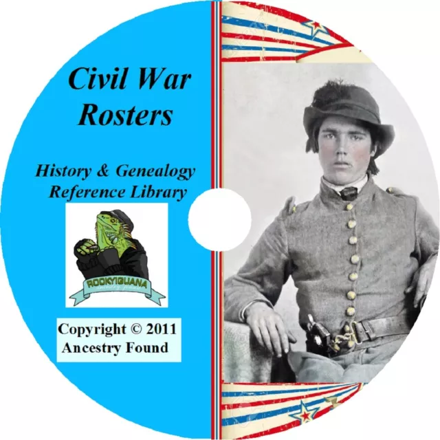 Civil War Rosters - Names - Records - 70 Books on DVD