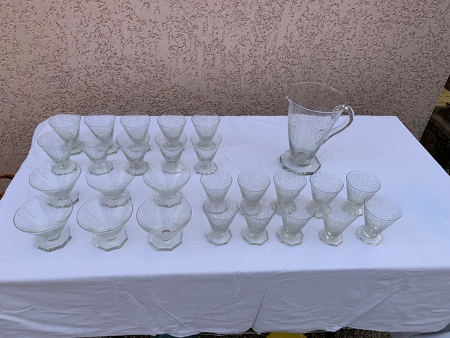 service de verres avec pichet ancien 3 tailles