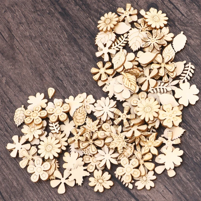 200 pz legni bambino scollatura floreale legno decorazioni legno