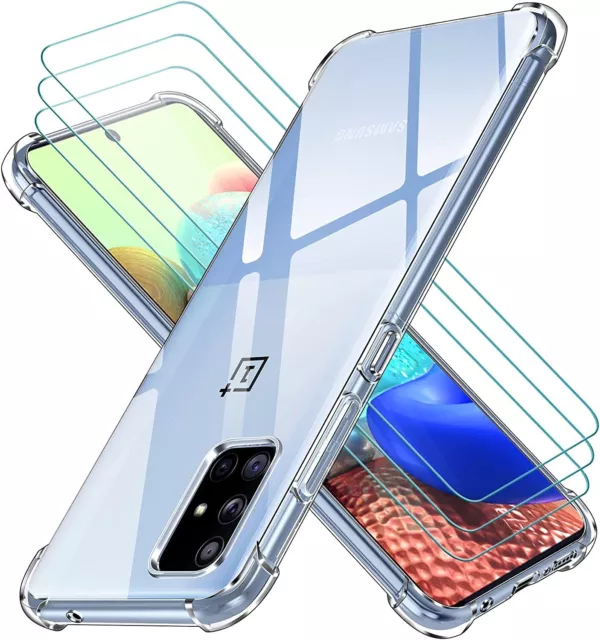 Hülle für Samsung A71 Slim Clear Cover & 3 HARTGLAS BILDSCHIRMSCHUTZ