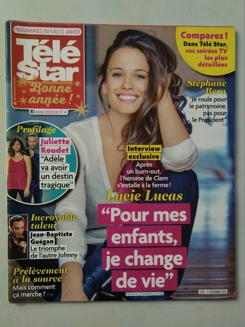 TÉLÉ STAR 31/12/2018; Lucie Lucas/ Jean Baptiste Guégan/ Roudet