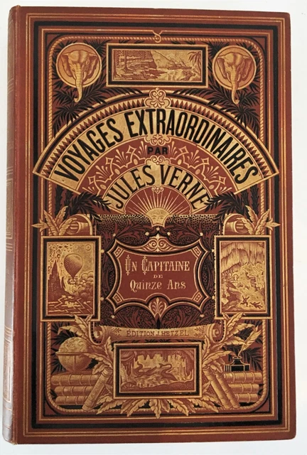 JULES VERNE UN CAPITAINE de QUINZE ANS HETZEL - DEUX ÉLÉPHANTS - BEL ÉTAT.