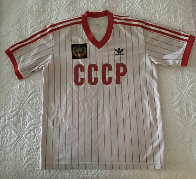 adidas originals CCCP 1980 football shirt retro Pin Stripe