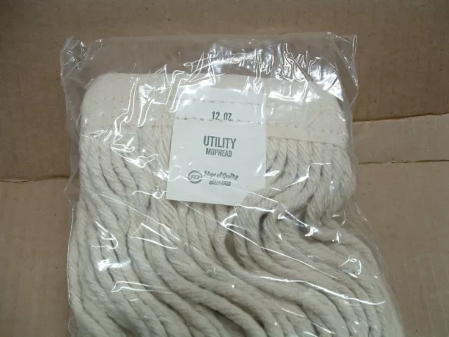2 Cotton Commercial 12 Oz Utility Mop Head Made Usa By American Textile In Md.