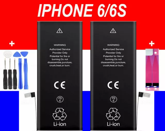 BATTERIE IPHONE 6 / 6S INTERNE 0 CYLCE 100% Neuve Haute Qualité + Outils+adhesif