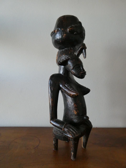 ANCIENNE STATUE EN Bois, Africaine, Afrique du Sud vers 1960 EUR 40,00