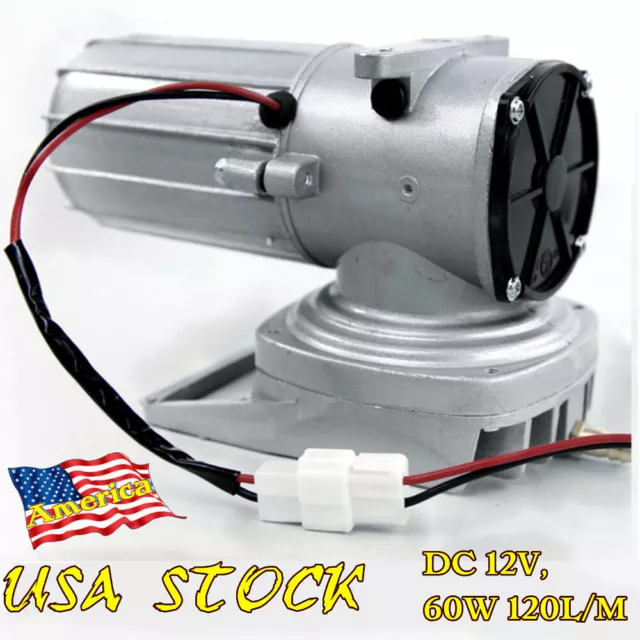 Pond Air Pump BOYU Aquarium Hydroponics Aerator DC12V 60W 120L/M Connect Battery