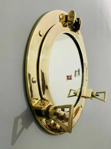 17 inch Hublot Maritime Boat & Wall Window Mirror Gold Finish Decor