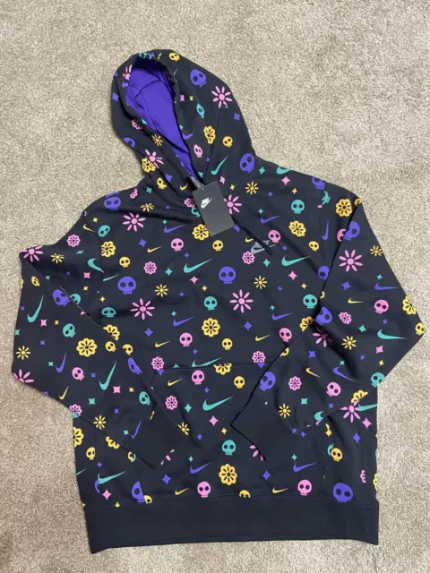 NIKE NSW DAY of the Dead Club Pullover Hoodie Black CU3516 010