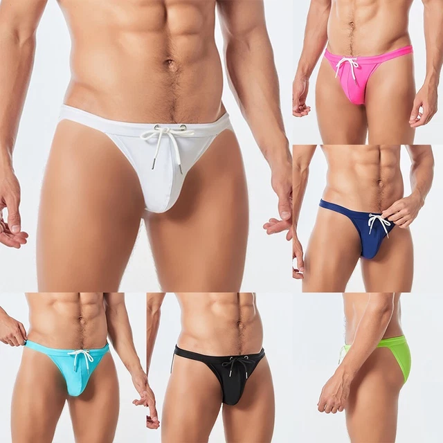 Slip bikini da uomo alla moda vita bassa per spiaggia e piscina varie taglie
