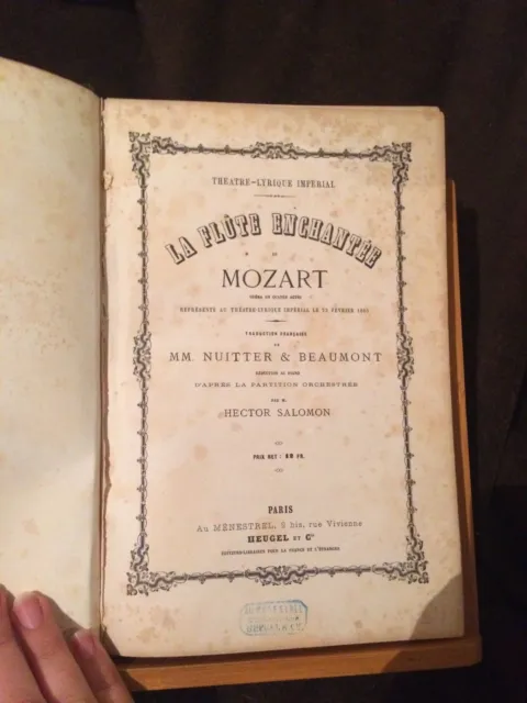 Mozart La flûte enchantée partition chant-piano reliée Hector Salomon Heugel