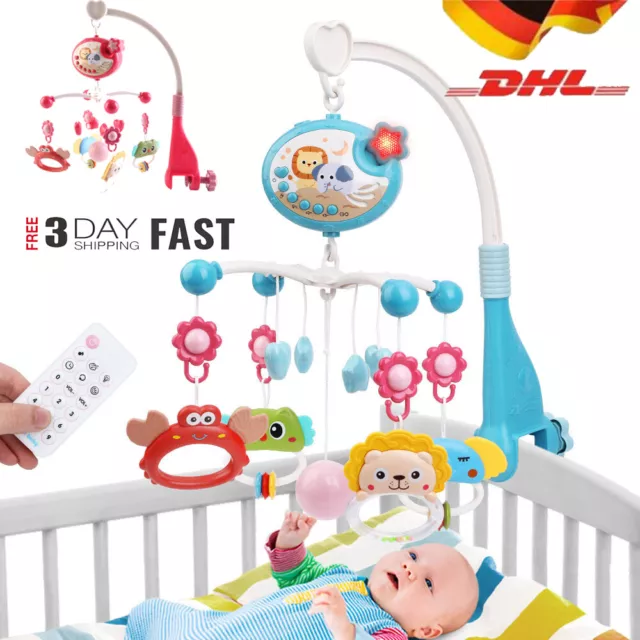 Baby Mobile für Kinderbett Krippe mit Licht und Musik Neue Geschenk Pink ``