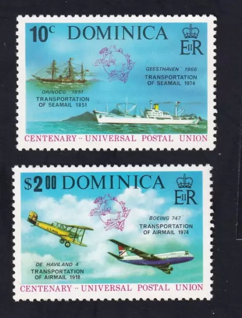 Dominica 1974 sc#418-419 UPU Centenary, MNH set  [109]