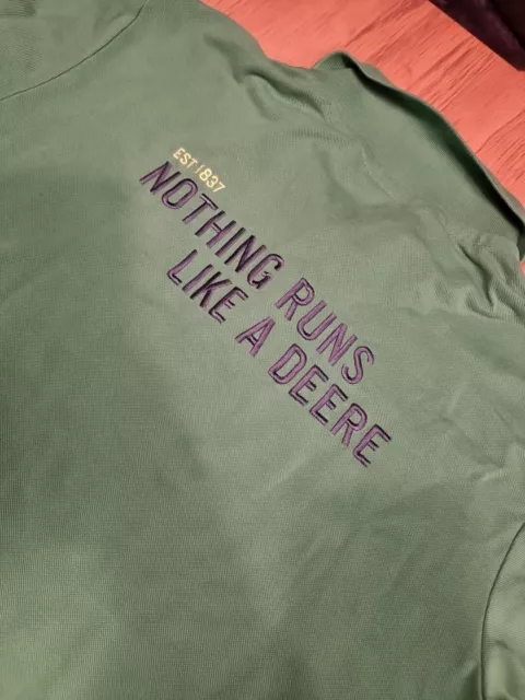 John Deere Green Polo Shirt - Size XL - Nothing Runs Like A Deere Embroidered